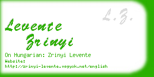 levente zrinyi business card